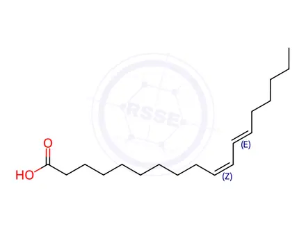 Chemical structure of Octadecadienoic Acid (Conjugic Acidd,cis-9,Trtans-11& cis-10,Trans-12)(C18:2)