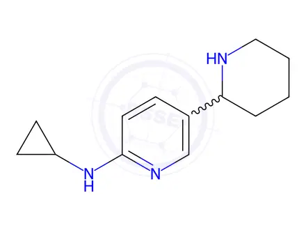 Chemical structure of N-cyclopropyl-5-(piperidin-2-yl)pyridin-2-amine