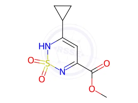 Chemical structure of methyl 5-cyclopropyl-2H-1,2,6-thiadiazine-3-carboxylate 1,1-dioxide