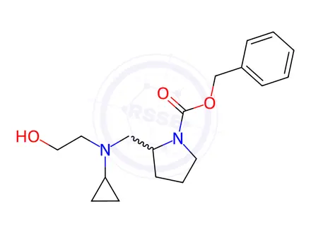 Chemical structure of Benzyl 2-((cyclopropyl(2-hydroxyethyl)amino)methyl)pyrrolidine-1-carboxylate