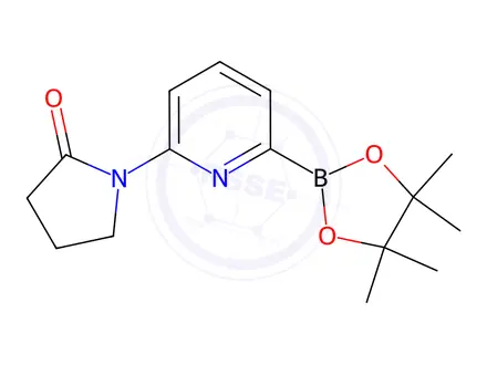Chemical structure of 1-(6-(4,4,5,5-tetramethyl-1,3,2-dioxaborolan-2-yl)pyridin-2-yl)pyrrolidin-2-one