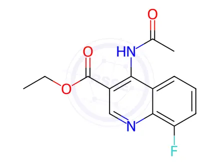 Chemical structure of Ethyl 4-acetamido-8-fluoroquinoline-3-carboxylate
