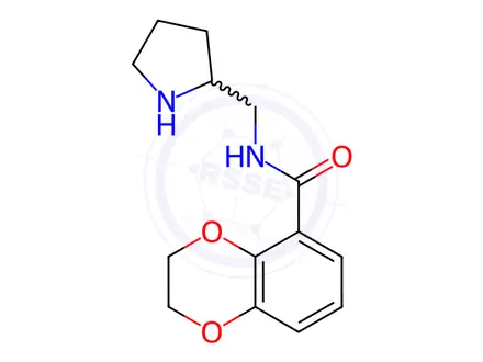 Chemical structure of 2,3-Dihydro-benzo[1,4]dioxine-5-carboxylic acid (pyrrolidin-2-ylMethyl)-aMide hydrochloride