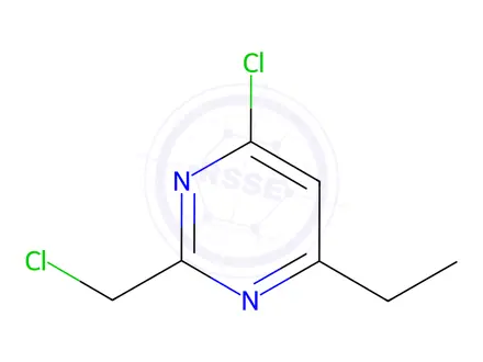 Chemical structure of 4-chloro-2-(chloromethyl)-6-ethylpyrimidine