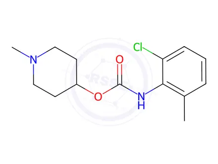 Chemical structure of 2-Chloro-6-methylcarbanilic acid 1-methyl-4-piperidinyl ester