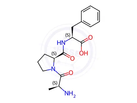 Chemical structure of H-Ala-Pro-Phe-OH