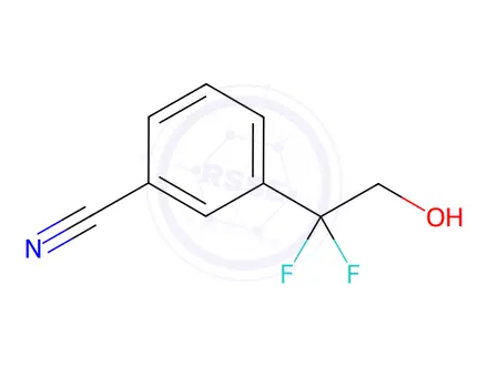 Chemical structure of Benzonitrile, 3-(1,1-difluoro-2-hydroxyethyl)-