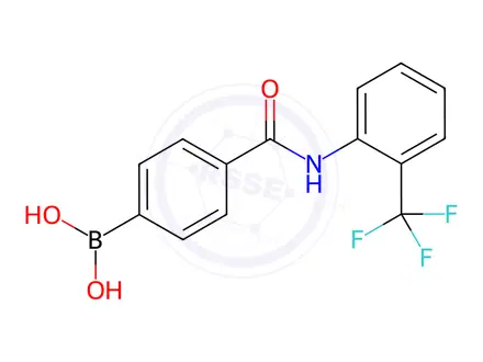 Chemical structure of (4-((2-(Trifluoromethyl)phenyl)carbamoyl)phenyl)boronic acid