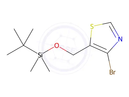 Chemical structure of 4-Bromo-5-(((tert-butyldimethylsilyl)oxy)methyl)thiazole