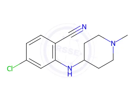 Chemical structure of 4-Chloro-2-[(1-methylpiperidin-4-yl)amino]benzonitrile