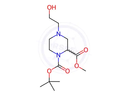 Chemical structure of 1-tert-Butyl 2-methyl 4-(2-hydroxyethyl)piperazine-1,2-dicarboxylate