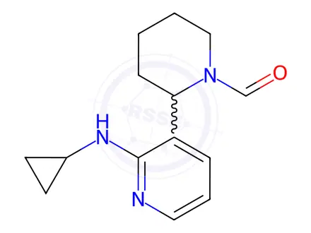 Chemical structure of 2-(2-(Cyclopropylamino)pyridin-3-yl)piperidine-1-carbaldehyde