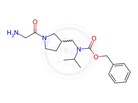 Chemical structure of Benzyl ((1-(2-aminoacetyl)pyrrolidin-3-yl)methyl)(isopropyl)carbamate