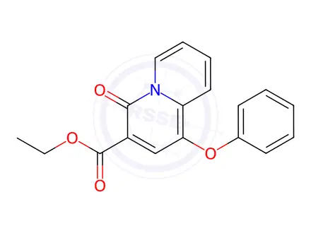 Chemical structure of Ethyl 4-oxo-1-phenoxy-4H-quinolizine-3-carboxylate