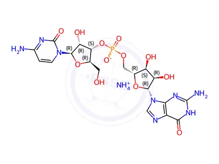 Chemical structure of Guanosine, cytidylyl-(3'->5')-, ammonium salt