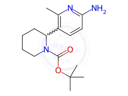 Chemical structure of tert-Butyl 2-(6-amino-2-methylpyridin-3-yl)piperidine-1-carboxylate