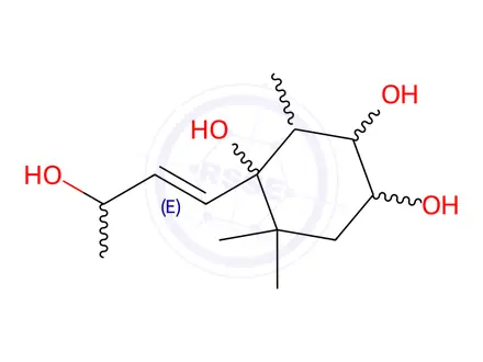 Chemical structure of Megastigm-7-ene-3,4,6,9-tetrol