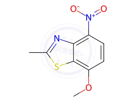 Chemical structure of Benzothiazole, 7-methoxy-2-methyl-4-nitro-(9CI)