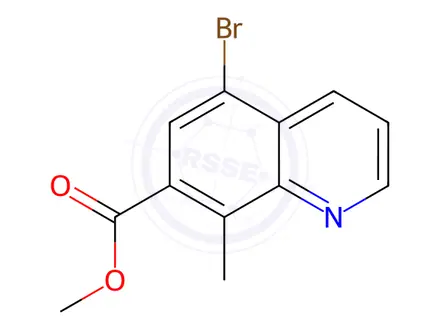 Chemical structure of methyl 5-bromo-8-methylquinoline-7-carboxylate
