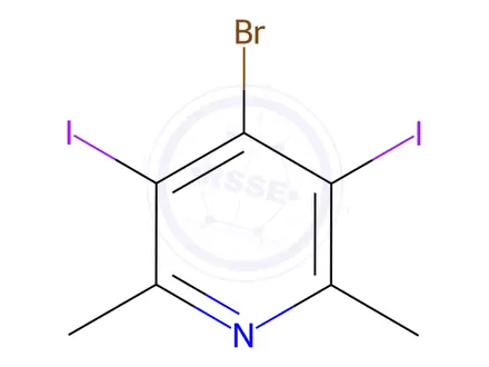 Chemical structure of 4-Bromo-3,5-diiodo-2,6-dimethylpyridine