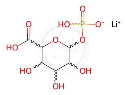 Chemical structure of ALPHA-D-GALACTURONIC ACID 1-PHOSPHATE LITHIUM SALT