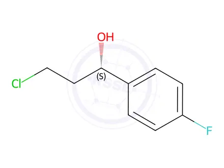 Chemical structure of (S)-3-Chloro-1-(4-fluorophenyl)-1-propanol