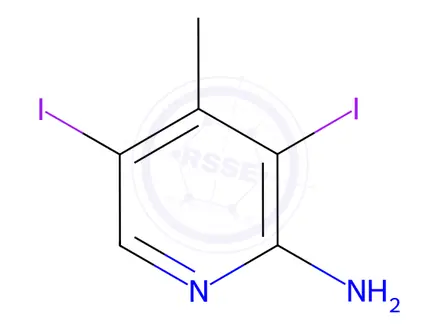 Chemical structure of 3,5-Diiodo-4-methylpyridin-2-amine