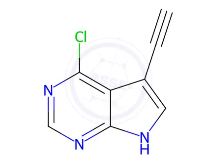 Chemical structure of 4-Chloro-5-ethynyl-7H-pyrrolo[2,3-d]pyrimidine