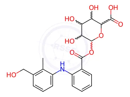 Chemical structure of 3-Hydroxymethyl Mefenamic Acid Acyl-β-D-glucuronide