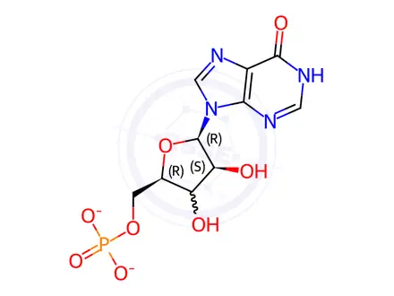 Chemical structure of 5-Inosinic acid disodium salt hydrate