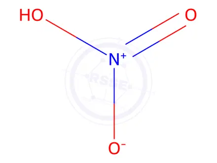Chemical structure of Nitric acid solution for volumetric analysis,c(HNO3)=0.5mol/L(0.5N)