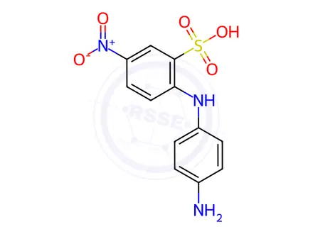 Chemical structure of 2-(4-Aminoaniline)-5-nitrobenzenesulphonicacid