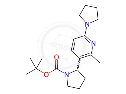 Chemical structure of tert-Butyl 2-(2-methyl-6-(pyrrolidin-1-yl)pyridin-3-yl)pyrrolidine-1-carboxylate