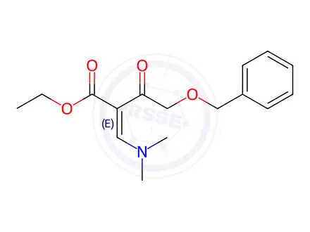 Chemical structure of Butanoic acid, 2-[(dimethylamino)methylene]-3-oxo-4-(phenylmethoxy)-, ethyl ester