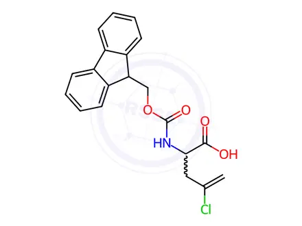 Chemical structure of 4-chloro-2-{[(9H-fluoren-9-ylmethoxy)carbonyl]amino}pent-4-enoic acid