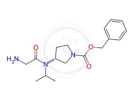Chemical structure of Benzyl 3-(2-amino-N-isopropylacetamido)pyrrolidine-1-carboxylate