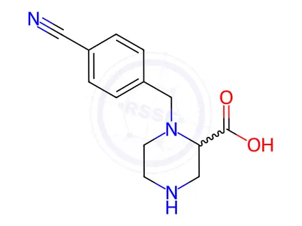 Chemical structure of 1-(4-Cyano-benzyl)-piperazine-2-carboxylic acid hydrochloride