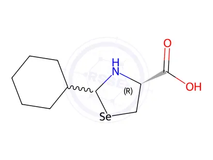 Chemical structure of (4R)-2-Cyclohexyl-1,3-selenazolidine-4-carboxylic acid