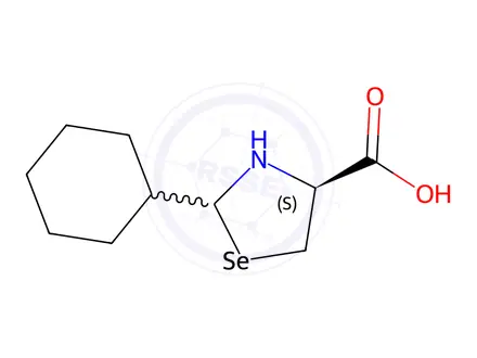 Chemical structure of (4S)-2-Cyclohexyl-1,3-selenazolidine-4-carboxylic acid