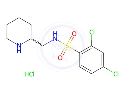 Chemical structure of 2,4-Dichloro-N-piperidin-2-ylMethyl-benzenesulfonaMide hydrochloride