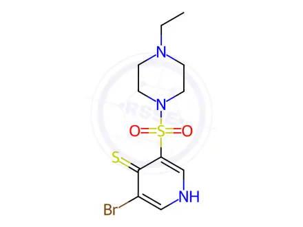 Chemical structure of 3-Bromo-5-((4-ethylpiperazin-1-yl)sulfonyl)pyridine-4-thiol