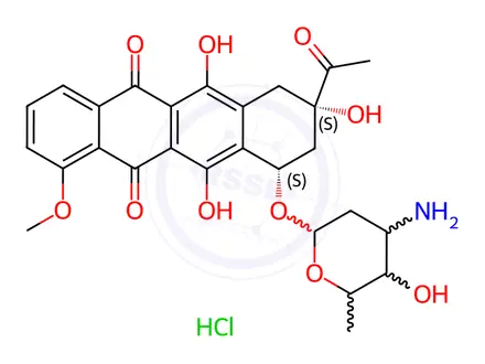 Chemical structure of Daunorubicin hydrochloride