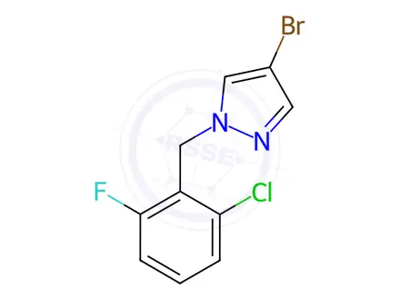 Chemical structure of 4-Bromo-1-(2-chloro-6-fluorobenzyl)-1H-pyrazole