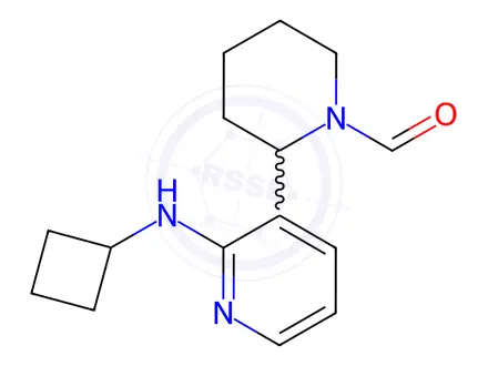 Chemical structure of 2-(2-(Cyclobutylamino)pyridin-3-yl)piperidine-1-carbaldehyde