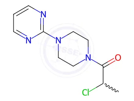 Chemical structure of 2-chloro-1-[4-(pyrimidin-2-yl)piperazin-1-yl]propan-1-one