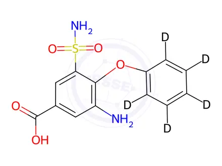 Chemical structure of Desbutyl Bumetanide-d5