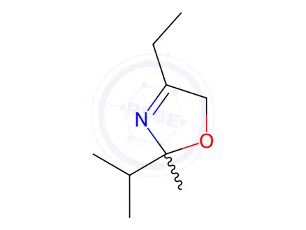 Chemical structure of Oxazole, 4-ethyl-2,5-dihydro-2-methyl-2-(1-methylethyl)-(9CI)