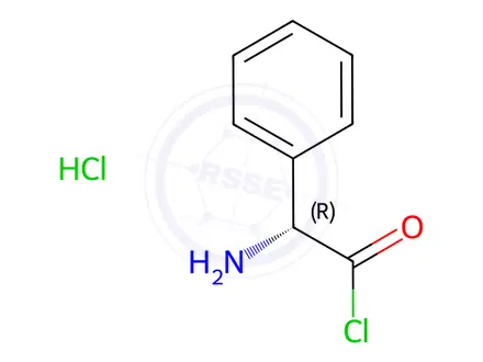 Chemical structure of (R)-(-)-2-Phenylglycine Chloride Hydrochloride