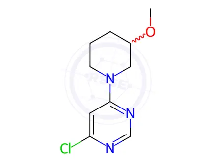 Chemical structure of 4-chloro-6-(3-methoxypiperidin-1-yl)pyrimidine