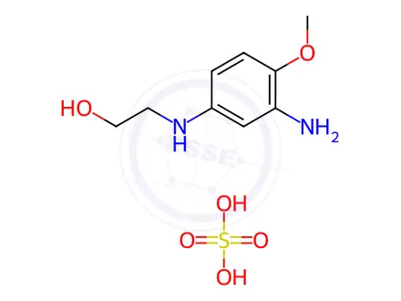 Chemical structure of 5-(2-Hydroxyethylamino)-2-methoxylaniline sulfate